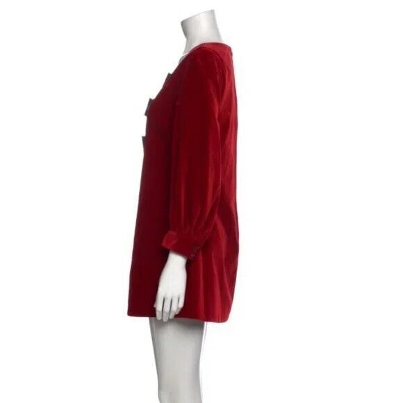 NWT. $4200 GUCCI Runway Velvet Mini Dress IT38 / US 2 red/black - Picture 9 of 16